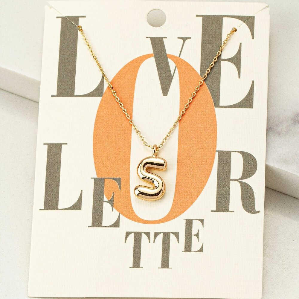 S Bubble Letter Necklace 20$
